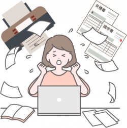 業務に合う顧客管理の仕組みではなく困っている人のイラスト