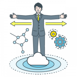 Excelを残す業務とシステム化する業務を分けて考えるイラスト