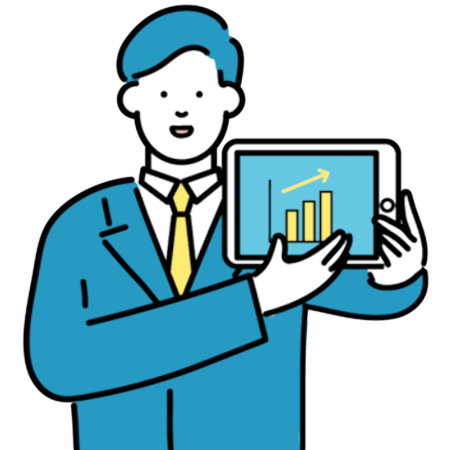 お問い合わせを案内する営業担当者のイラスト