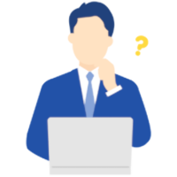 セキュリティ担当者の悩みを表す人物のアイコン